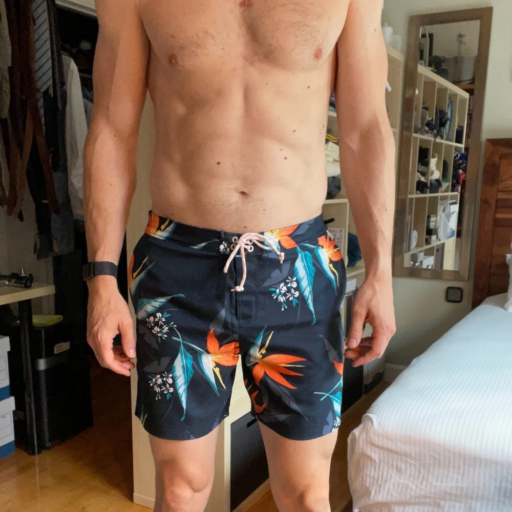 Floral print swim trunks by Penguin